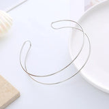 Punk Silver Torques Choker Necklace for Women