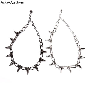 Punk Goth Rivets Choker Necklace Rock Gothic Spike