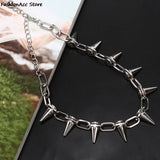 Punk Goth Rivets Choker Necklace Rock Gothic Spike
