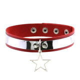 Punk Goth Red PU Leather Choker Collar Sexy Spike Neck Strap Clavicle Necklaces