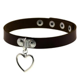 Punk Gothic Leather Heart Cross Choker Necklace Women Spike Rivet Neck Jewelry