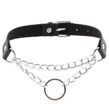 Punk Gothic Leather Heart Cross Choker Necklace Women Spike Rivet Neck Jewelry