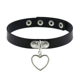Punk Gothic Leather Heart Cross Choker Necklace Women Spike Rivet Neck Jewelry