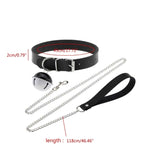 Punk Gothic Choker Necklace Leather Collar Hauling Chain Bell Choker