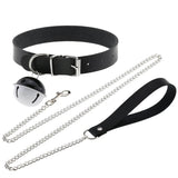 Punk Gothic Choker Necklace Leather Collar Hauling Chain Bell Choker