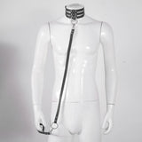 Punk Gothic Choker Necklaces Rivet Metal Traction Rope Bondage Collar