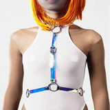 Gothic PVC Vinyl Halter Choker Harness Body Bondage Waist Belt Straps