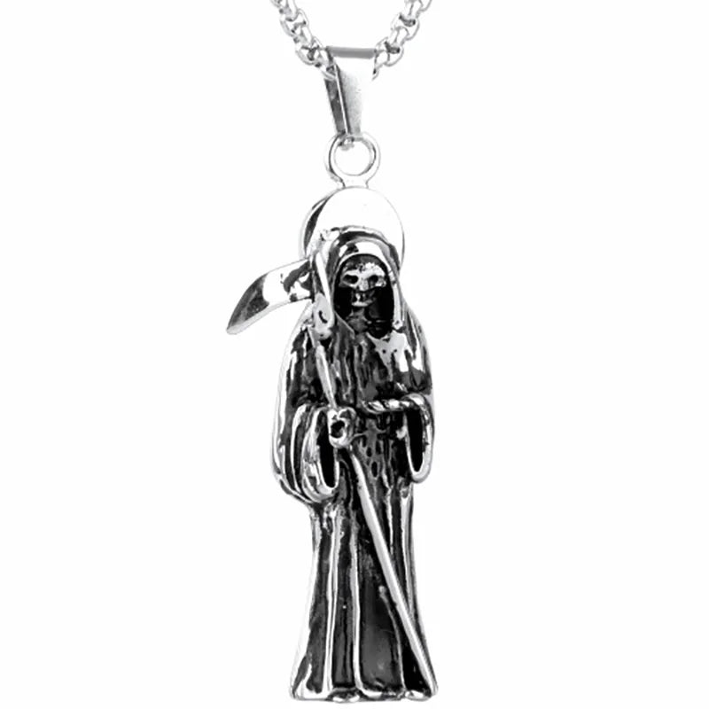 Punk Gothic Jewelry Retro Skeleton Charm Pendant Necklace