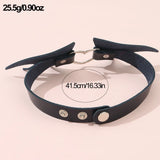 Punk Gothic PU Leather Bat Wing Choker Necklace For Women Girls