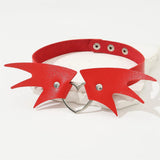 Punk Gothic PU Leather Bat Wing Choker Necklace For Women Girls