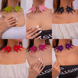 Punk Gothic PU Leather Bat Wing Choker Necklace For Women Girls