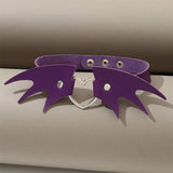 Punk Gothic PU Leather Bat Wing Choker Necklace For Women Girls