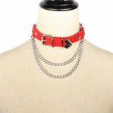 Punk Gothic PU Leather Collar Necklace