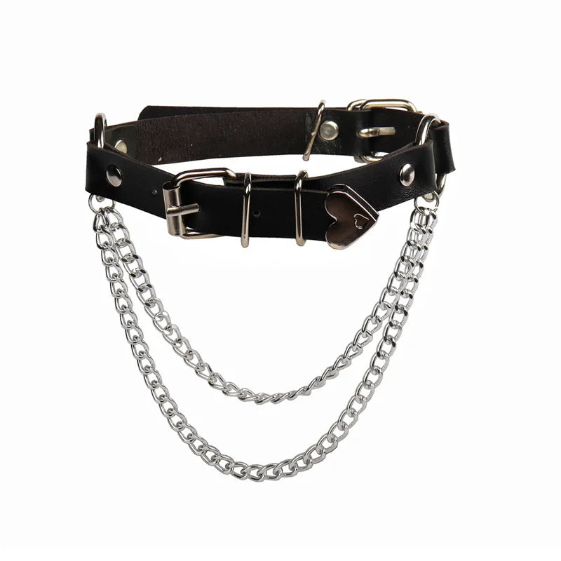 Punk Gothic PU Leather Collar Necklace
