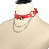 Punk Gothic PU Leather Collar Necklace