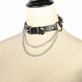 Punk Gothic PU Leather Collar Necklace