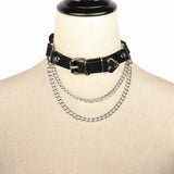 Punk Gothic PU Leather Collar Necklace