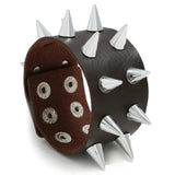 Punk Gothic Rock Cuff Bracelet Wide Leather Biker Unisex Jewelry