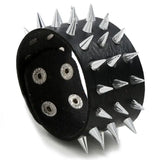 Punk Gothic Rock Cuff Bracelet Wide Leather Biker Unisex Jewelry