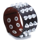 Punk Gothic Rock Cuff Bracelet Wide Leather Biker Unisex Jewelry