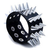 Punk Gothic Rock Cuff Bracelet Wide Leather Biker Unisex Jewelry