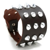 Punk Gothic Rock Cuff Bracelet Wide Leather Biker Unisex Jewelry