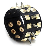 Punk Gothic Rock Cuff Bracelet Wide Leather Biker Unisex Jewelry