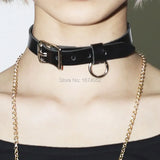 Gothic Punk Rock Choker Leather Collar Necklace