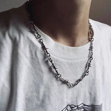 Punk Gothic Wire Brambles Choker Collar for Men Women