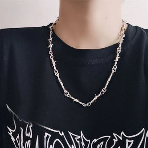 Punk Gothic Wire Brambles Choker Collar for Men Women