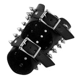 Punk Gothic Faux Leather Metal Spikes Gauntlet Wristband