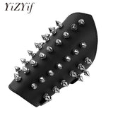 Punk Gothic Faux Leather Metal Spikes Gauntlet Wristband