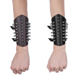Punk Gothic Faux Leather Metal Spikes Gauntlet Wristband