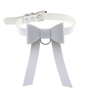 Punk Gothic Bow Collar Leather Choker Necklace for Women