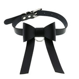 Punk Gothic Bow Collar Leather Choker Necklace for Women