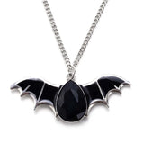 Punk Halloween Bat Necklace Red Zircon Pendant Chain Jewelry Gift