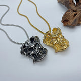 Punk Skull Snake Men Pendant Necklace Stainless Steel