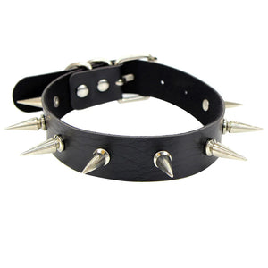 Punk Rivets Gothic Choker Necklace Hip Hop Statement Jewelry