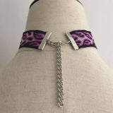 Harajuku Flame Embroidery Choker Rock Necklace