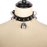 Punk Harajuku Leather Choker Bells Collar Necklace