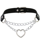 Punk Harajuku PU Leather Choker Necklace Vintage Gothic Statement Pendant Tassel