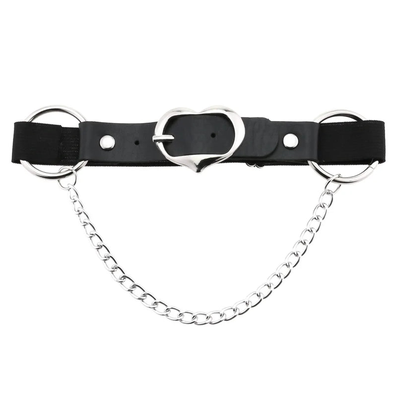Punk Heart Leg Strap Belt Chain Thigh Harness Women Girls