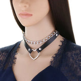 Punk Heart Pendant Necklace Sexy Collar Choker