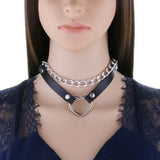Punk Heart Pendant Necklace Sexy Collar Choker