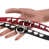 Punk Heart Rivet Collar Leather Choker Necklace for Women