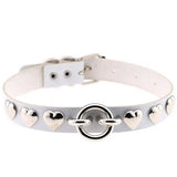 Punk Heart Rivet Collar Leather Choker Necklace for Women