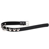 Punk Heart Rivet Collar Leather Choker Necklace for Women