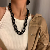 Punk Hip Hop Chunky Necklace Acrylic Cuban Link Chain