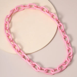 Punk Hip Hop Chunky Necklace Acrylic Cuban Link Chain
