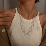 Punk Hip Hop Chunky Necklace Acrylic Cuban Link Chain